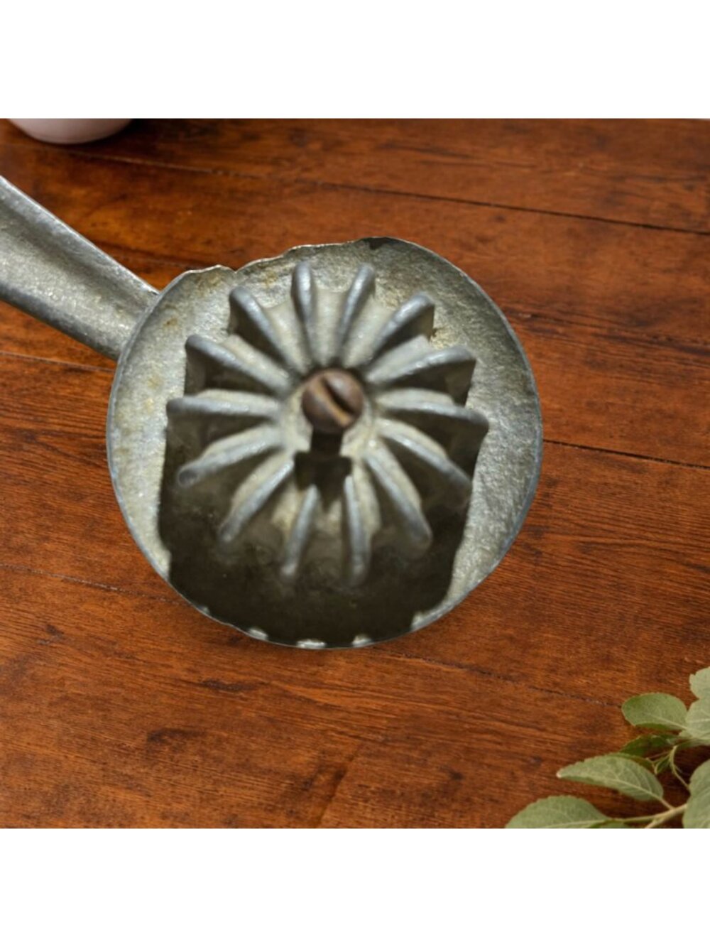 Vintage Cast Aluminum Biscuit Cutter With Handle And Fluted Design - Picture 7 of 7